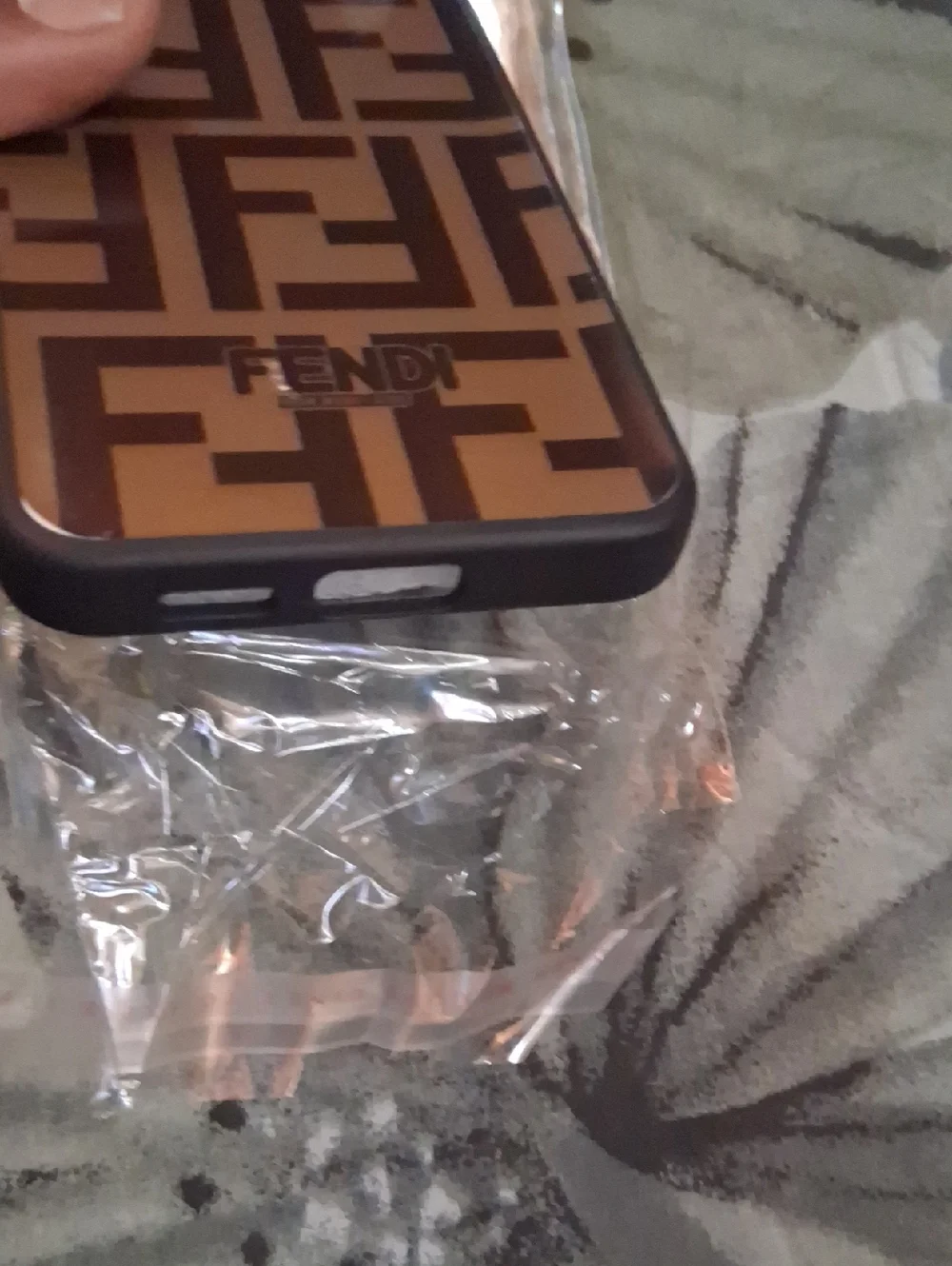 Fendi Brown & Black FF Logo Pattern Phone Case Galaxy S24